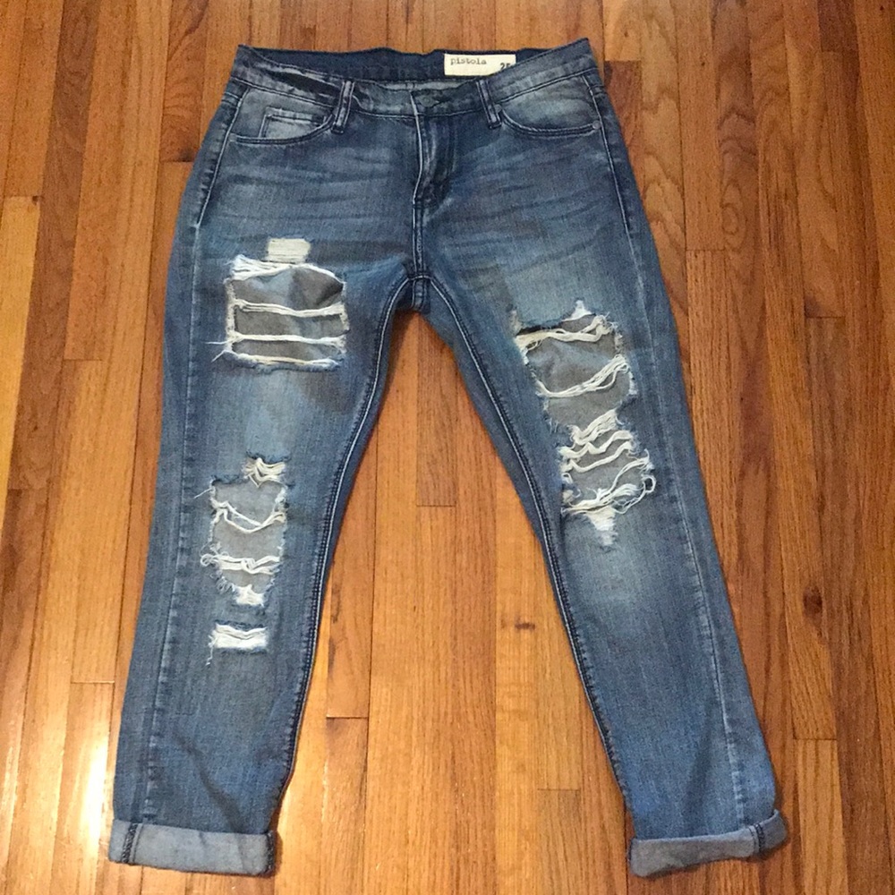 Pistola distressed ripped jeans
